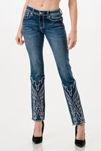 GRACE IN LA Jeans Grace in LA Dark Wash Easy Fit Women's Straight Leg Jeans ET81688