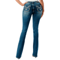 Grace In LA Jeans Grace in LA Necklace Embellishment Mid Rise Bootcut Jeans EBS647-32