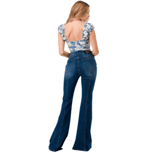 Grace In LA Jeans Grace in LA Women's Medium Blue High Rise Flare Jeans HL9578