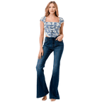 Grace In LA Jeans Grace in LA Women's Medium Blue High Rise Flare Jeans HL9578