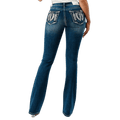 Grace In LA Jeans Grace in LA Women's Silver Aztec Feather Mid Rise Bootcut Jeans EBS512SL