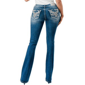 Grace In LA Jeans Grace in LA Women's Steer Head Mid Rise Bootcut Jeans EB51826