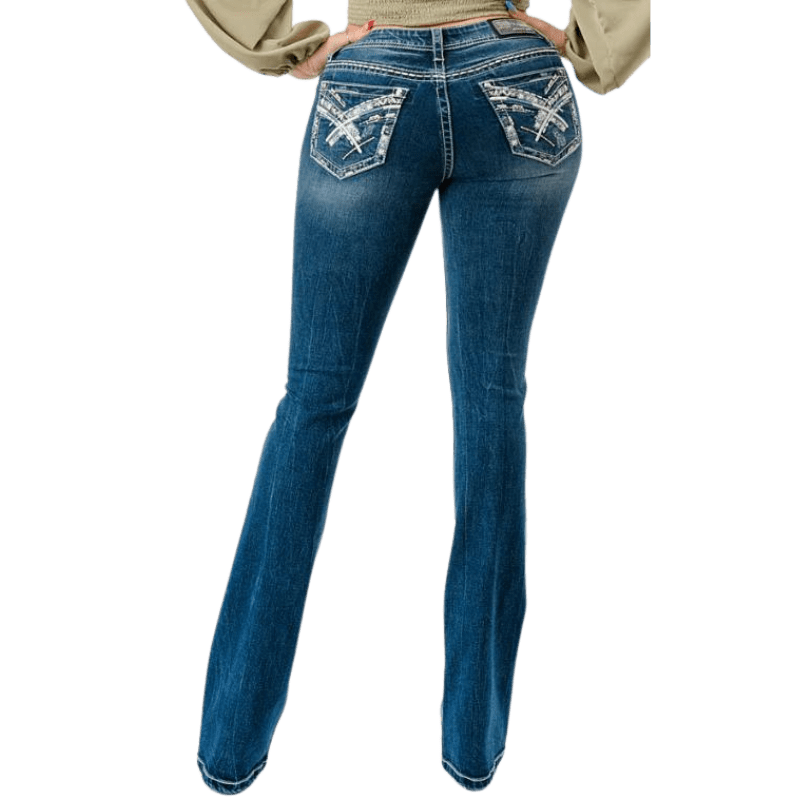Grace In LA Jeans Grace in LA Women's X-Stitch Mid Rise Bootcut Jeans EB51808