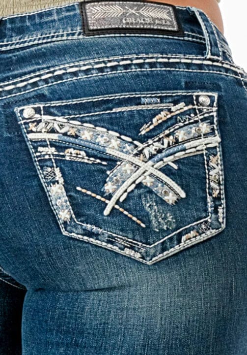 Grace In LA Jeans Grace in LA Women's X-Stitch Mid Rise Bootcut Jeans EB51808