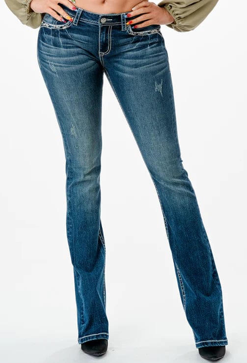 Grace In LA Jeans Grace in LA Women's X-Stitch Mid Rise Bootcut Jeans EB51808