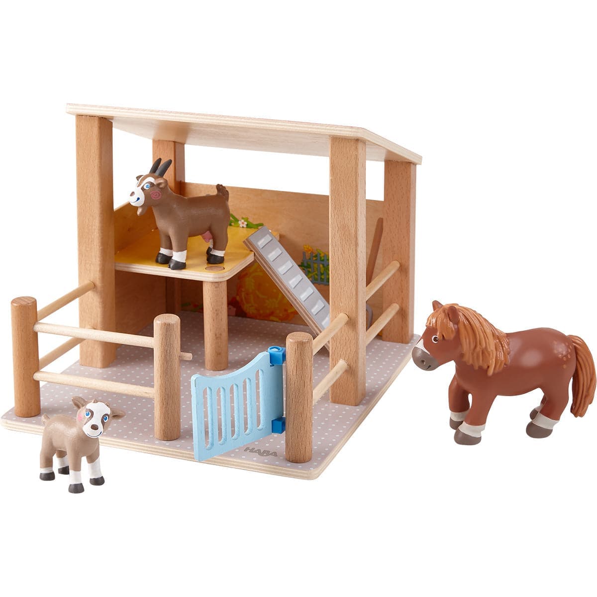 HABA USA Little Friend Buildings Little Friends Petting Zoo with Farm Animals