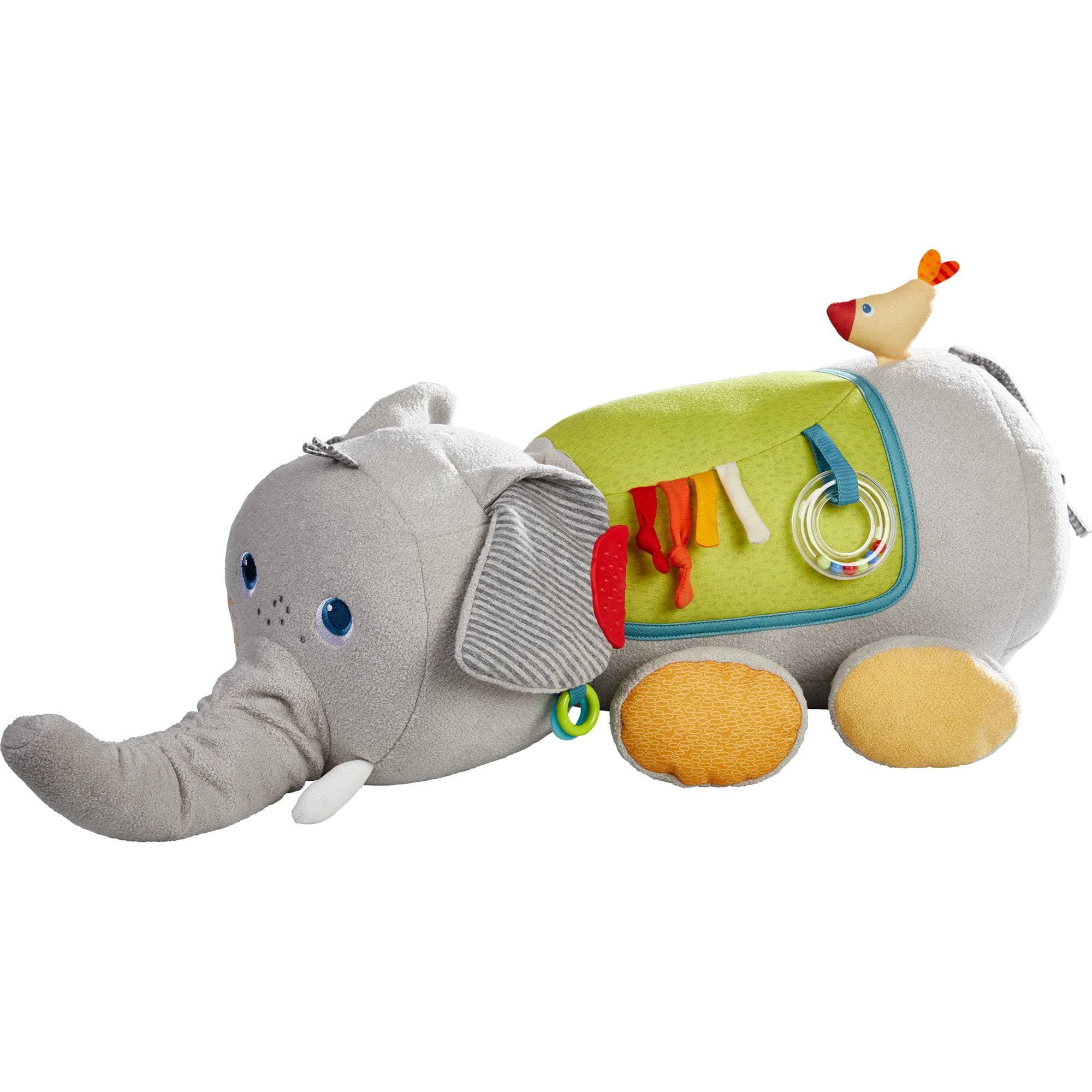 HABA USA Plush Baby Elephant Discovery Pillow
