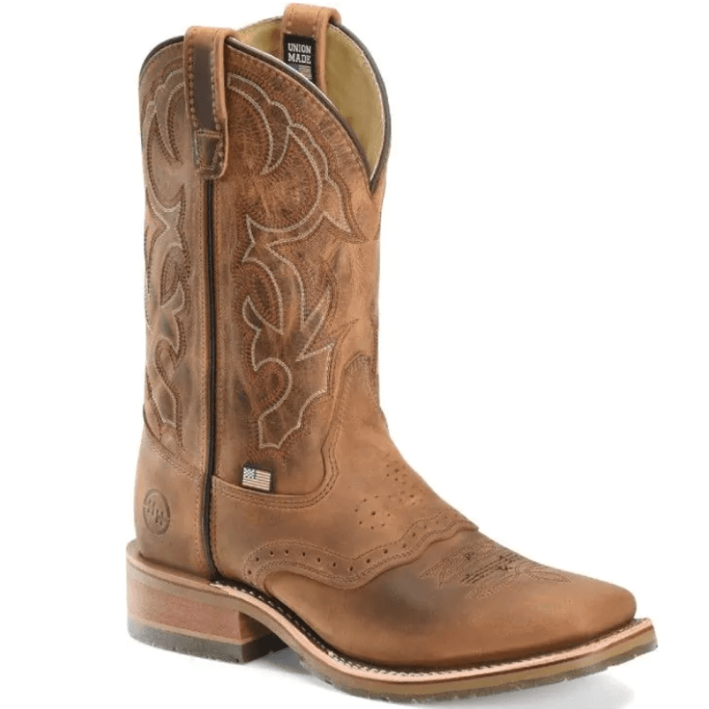 HH BROWN Boots Double H Men’s ICE Jase Old Town Folklore Leather Brown Roper Boots DH3560