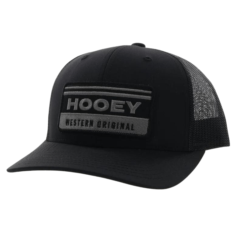 HOOEY Hats Hooey Men's Horizon Black Patch Snapback Ball Cap 2235T­BK