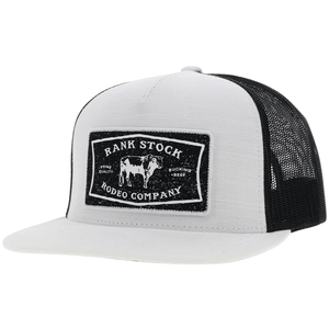 HOOEY Hats Hooey Men's Rank Stock White/Black Snapback Ball Cap 2361T­WHBK
