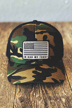 Hope Outfitters Hats God We Trust Camo Trucker Hat