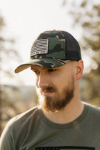 Hope Outfitters Hats God We Trust Camo Trucker Hat
