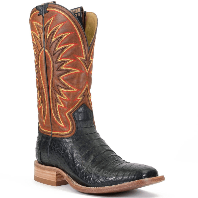 HYER Boots Hyer Men's Big Bow Black/Honey Square Toe Western Boots HM11006