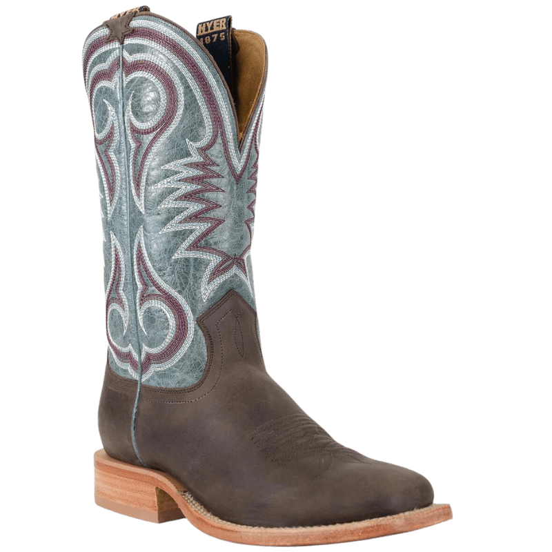 HYER Boots Hyer Men's Codell Chocolate/Denim Square Toe Cowboy Boots HM11012