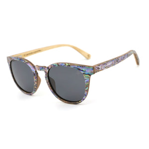 Joycoast Wooden Sunglasses AquaWave, Square | Abalone