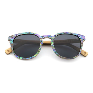 Joycoast Wooden Sunglasses AquaWave, Square | Abalone