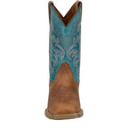 JUSTIN Accessories Justin Women's Brown & Blue Della Water Buffalo Square Toe Western Boots SE2813L