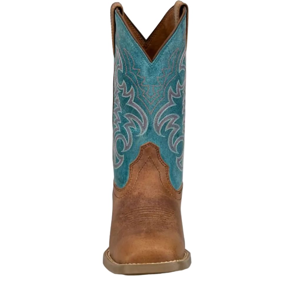 JUSTIN Accessories Justin Women's Brown & Blue Della Water Buffalo Square Toe Western Boots SE2813L