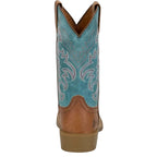 JUSTIN Accessories Justin Women's Brown & Blue Della Water Buffalo Square Toe Western Boots SE2813L