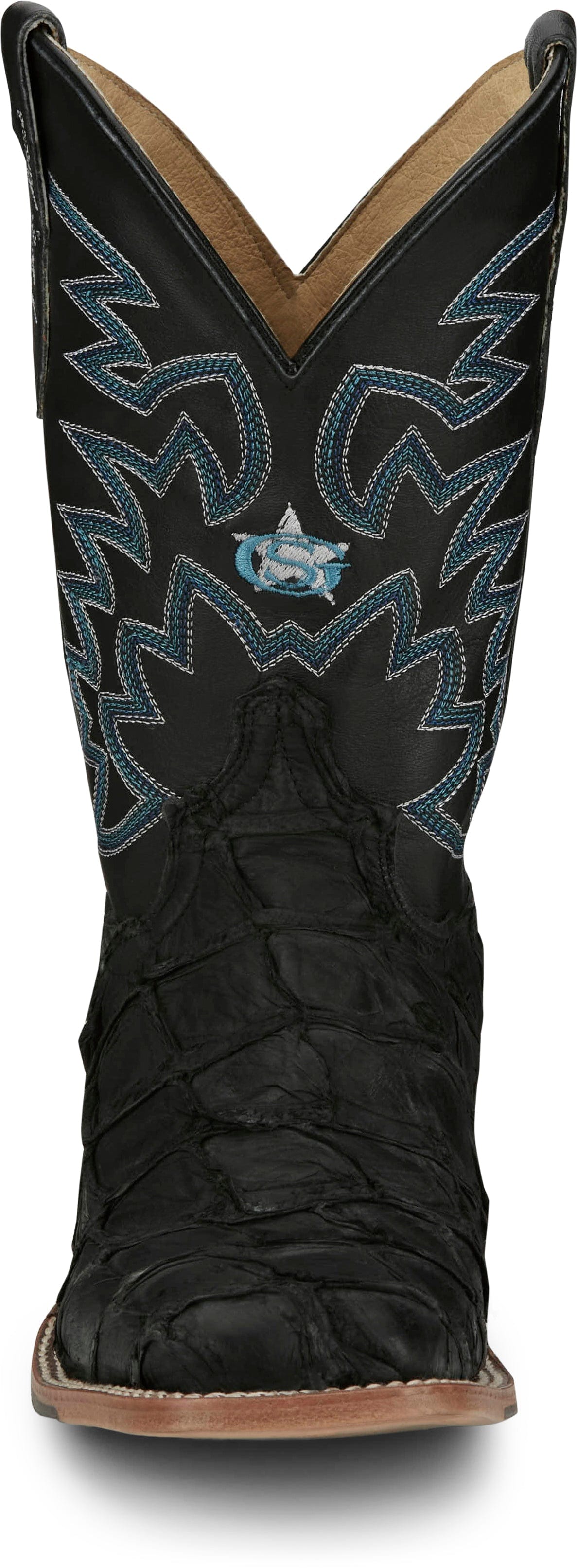 Justin Men's George Strait Ocean Front Pirarucu Black Square Toe