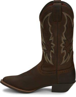 Justin Boots Boots Justin Boots Women's Stampede Rosella Chocolate Brown Round Toe Western Boots L2720