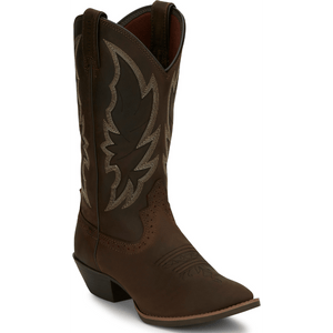 Justin Boots Boots Justin Boots Women's Stampede Rosella Chocolate Brown Round Toe Western Boots L2720