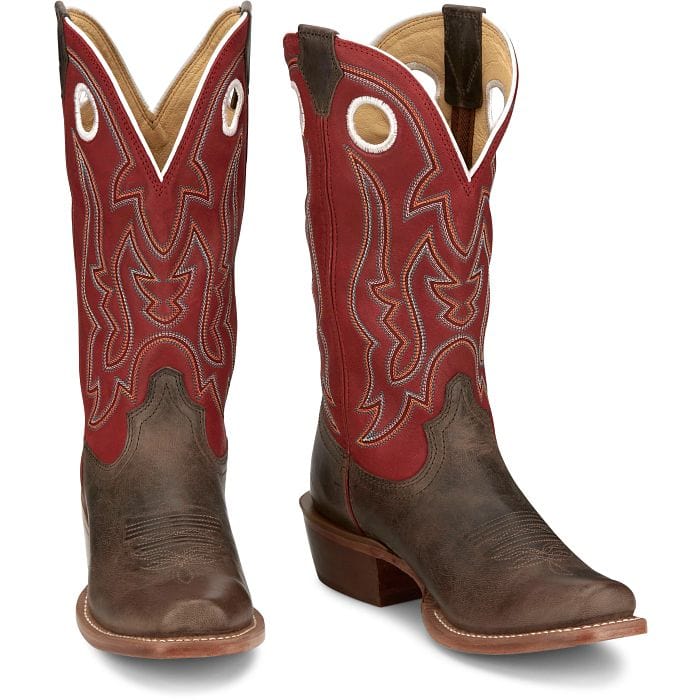 Justin Men's Ante Up Red Goat Western Boots FN7245 – Russell's