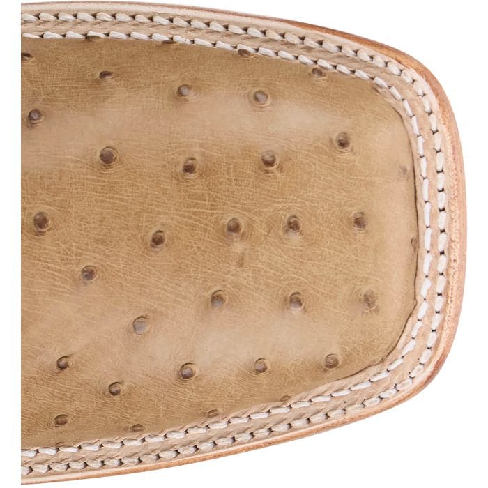 JUSTIN BOOTS Boots Justin Men's Antique Saddle & Navy Chisolm Full Quill Ostrich Exotic Boots JE8170