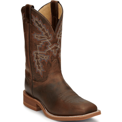 Justin Men's Bender Dark Brown Square Toe Western Work Boots