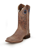 Justin Boots Boots Justin Men's Bent Rail Caddo Tan Square Toe Western Boots BR744