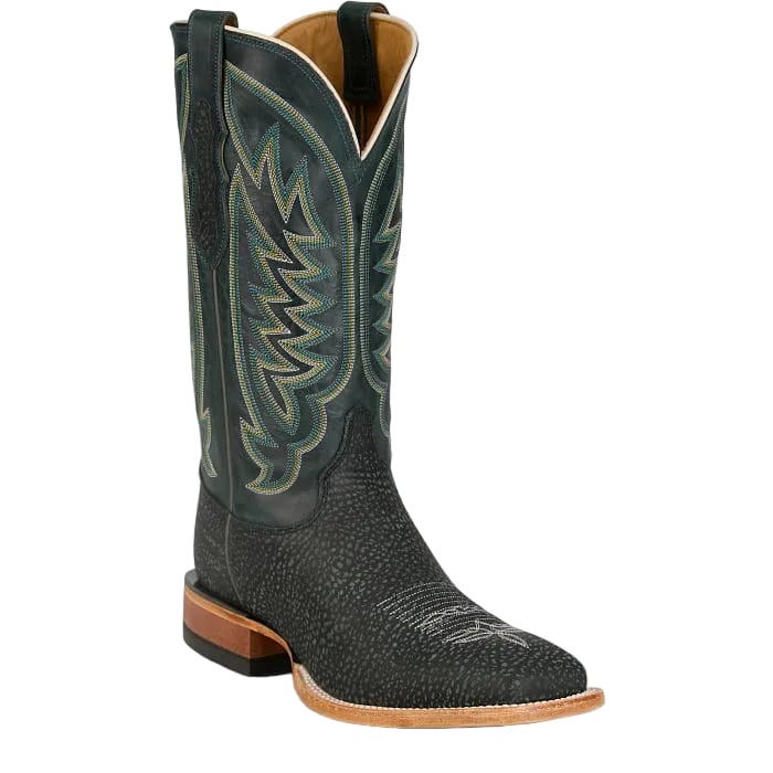JUSTIN BOOTS Boots Justin Men's Black Cowman Shrunken Shoulder Cowboy Boots CX1321