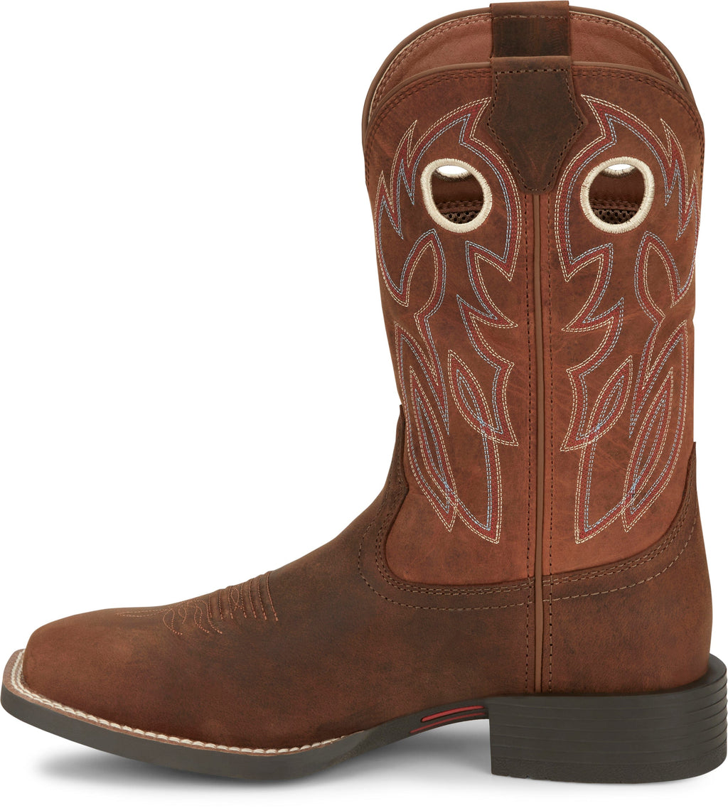 Justin Boots Boots Justin Men's Bowline Pecan Brown Water Buffalo Western Boots SE7523