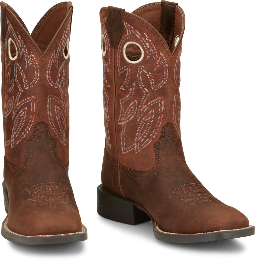 Justin Boots Boots Justin Men's Bowline Pecan Brown Water Buffalo Western Boots SE7523