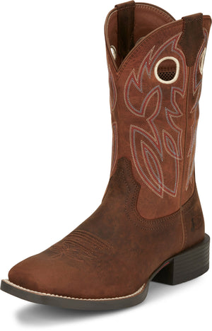 Justin Boots Boots Justin Men's Bowline Pecan Brown Water Buffalo Western Boots SE7523