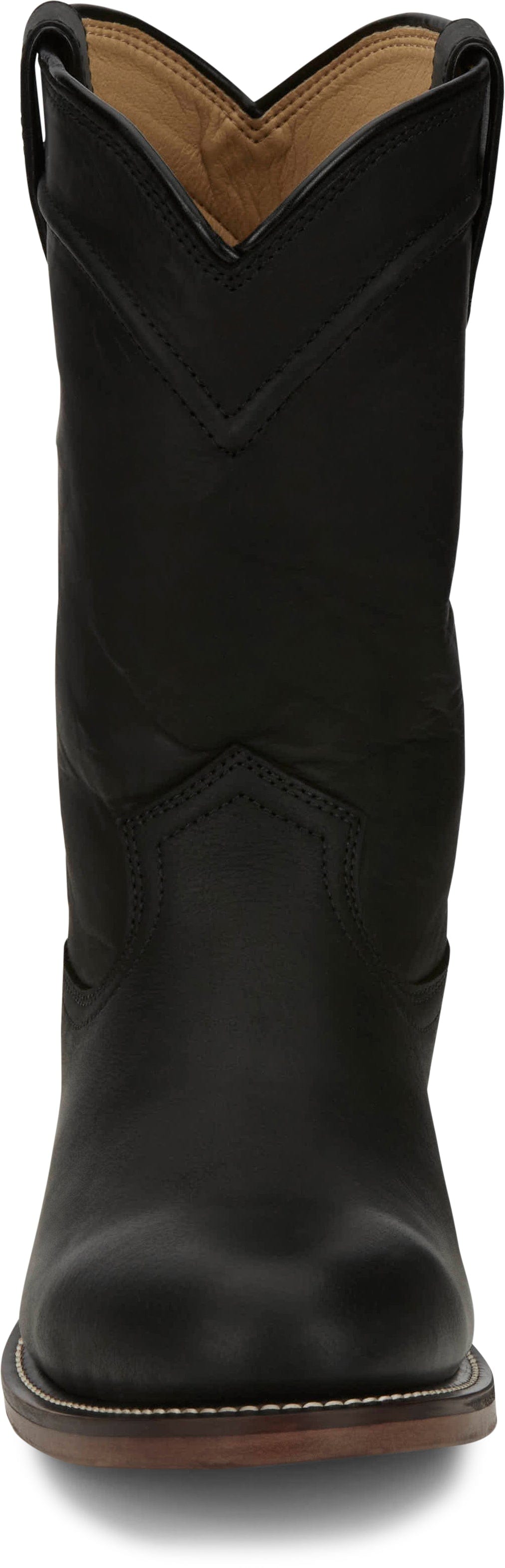 Justin Men's Braswell Black Round Toe Roper Boots RP3741
