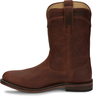 Justin Boots Boots Justin Men's Braswell Brown Round Toe Roper Boots RP3740