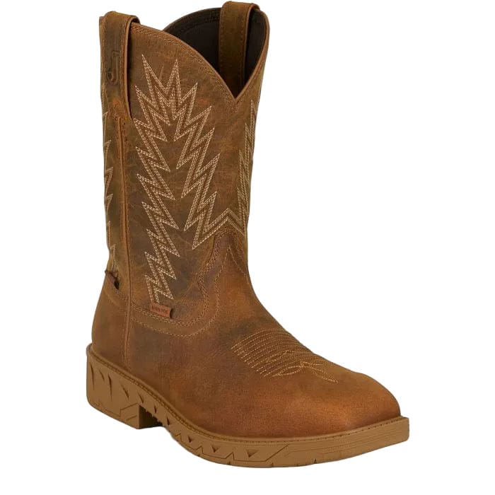 JUSTIN BOOTS Boots Justin Men's Brown Blinder Waterproof Steel Toe Work Boots PD4069