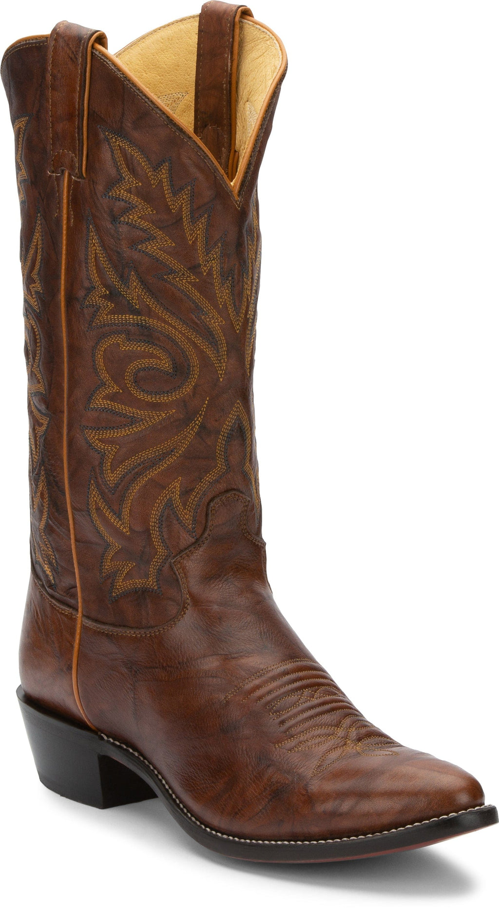 Justin Boots Boots Justin Men's Buck Chestnut Leather 13 Western Boots 1560