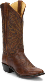 Justin Boots Boots Justin Men's Buck Chestnut Leather 13 Western Boots 1560