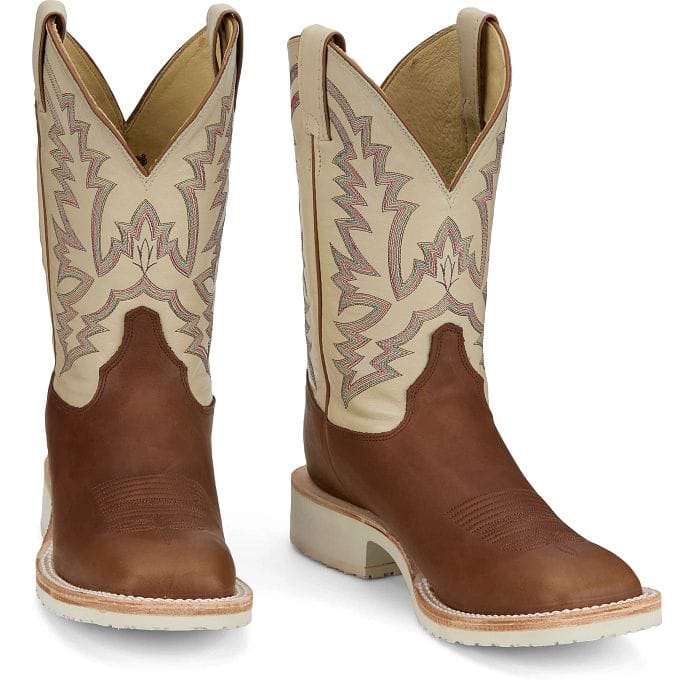 JUSTIN BOOTS Boots Justin Men's Caramel Brown Trainor Crepe Sole Western Boots BR394