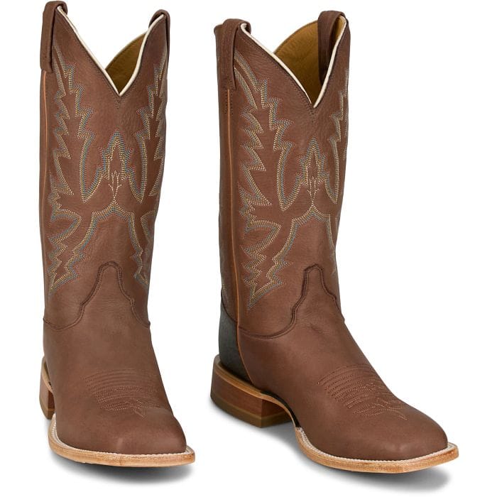 JUSTIN BOOTS Boots Justin Men's Chocolate Boston Whitetail Deer Cowboy Boots CX1332