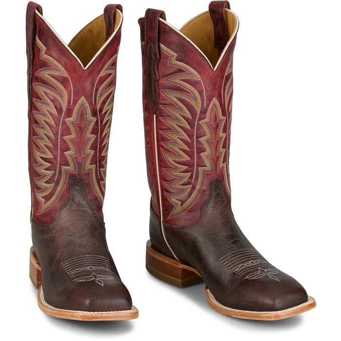JUSTIN BOOTS Boots Justin Men's Chocolate Brown Burchett Goat Western Boots CX1313