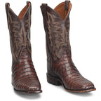 JUSTIN BOOTS Boots Justin Men's Chocolate Brown Panama Caiman Exotice Cowboy Boots GR5332