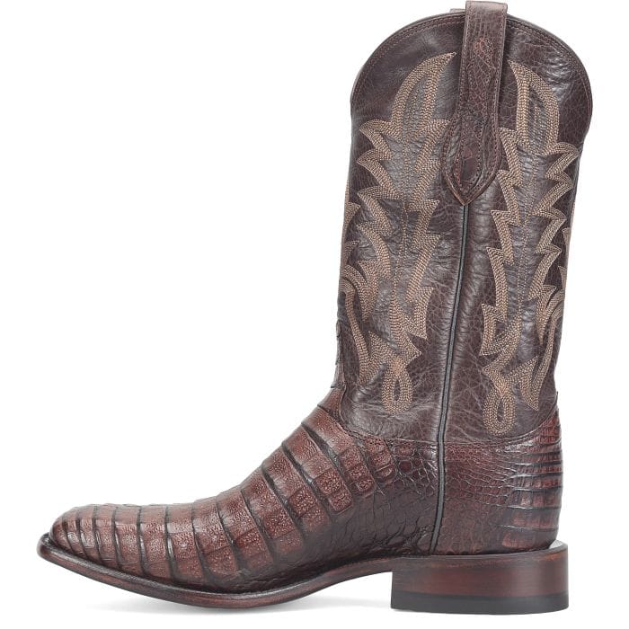 JUSTIN BOOTS Boots Justin Men's Chocolate Brown Panama Caiman Exotice Cowboy Boots GR5332