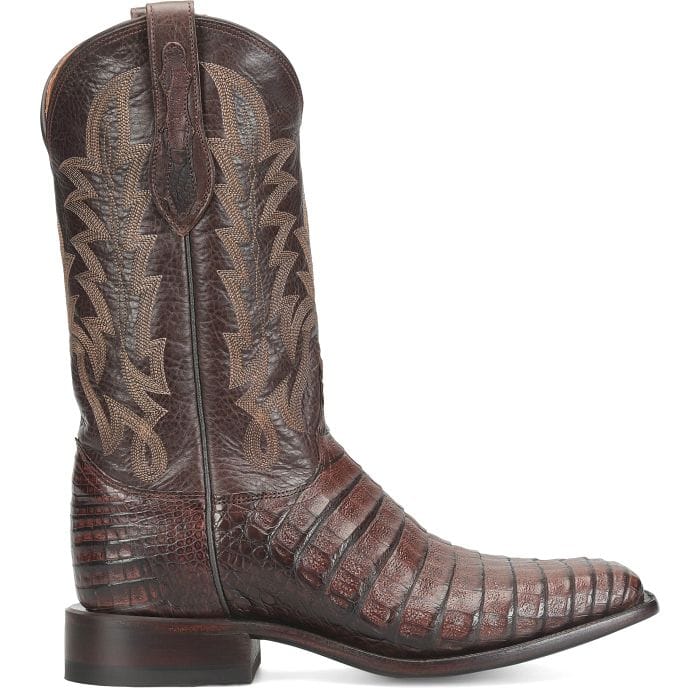 JUSTIN BOOTS Boots Justin Men's Chocolate Brown Panama Caiman Exotice Cowboy Boots GR5332