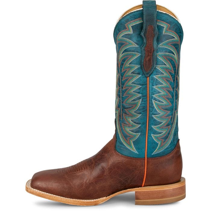 JUSTIN BOOTS Boots Justin Men's Cognac & Blue Burchett Goat Western Boots CX1312