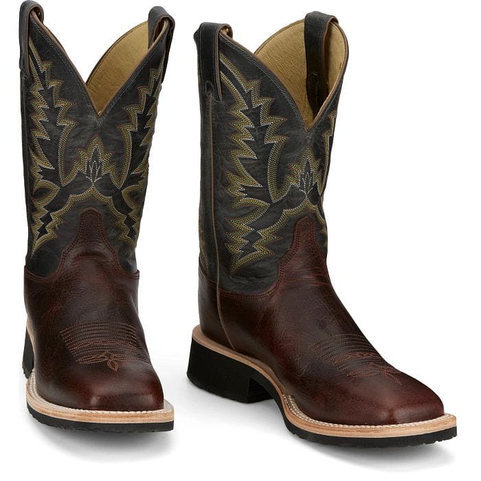 JUSTIN BOOTS Boots Justin Men's Cognac Brown Trainor Crepe Sole Western Boots BR393