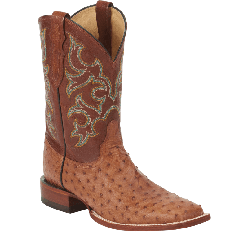 Justin Boots Boots Justin Men's Exotic Truman Cognac Full Quill Ostrich Cowboy Boots 8516