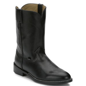 Justin Boots Boots Justin Men's Farm & Ranch Temple Black Round Toe Roper Boots JB3000