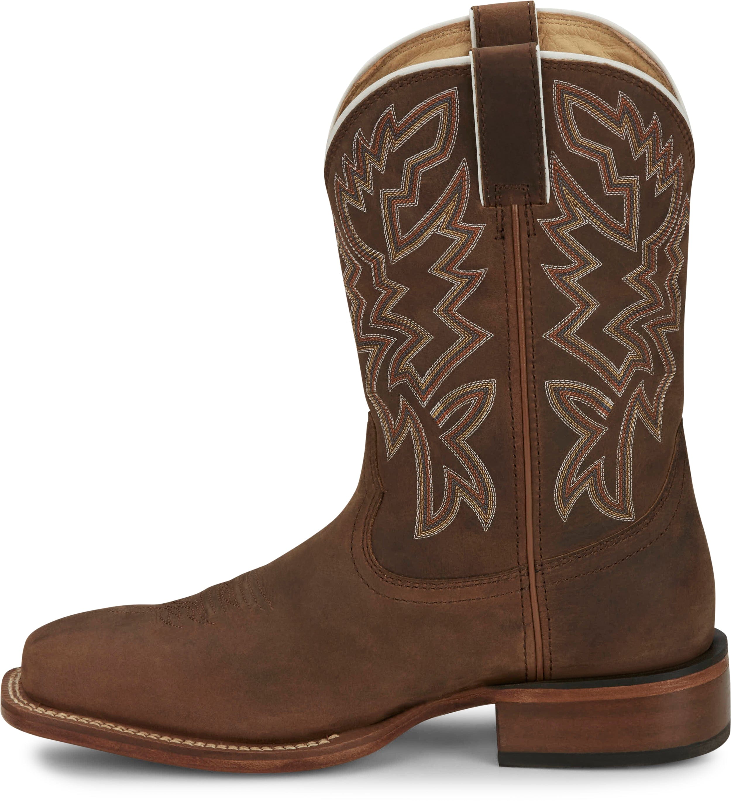 Justin Men's Frontier Jackpot Walnut Brown Square Toe Western